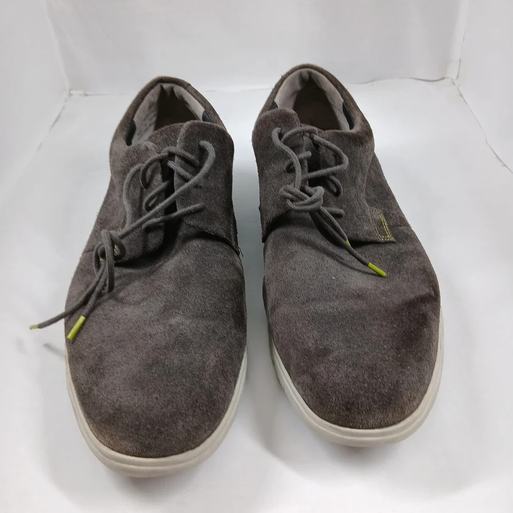 Clarks Shoes Mens Size 10.5 Gray Suede Lace‎ Up Casual Comfort Oxford Sneakers